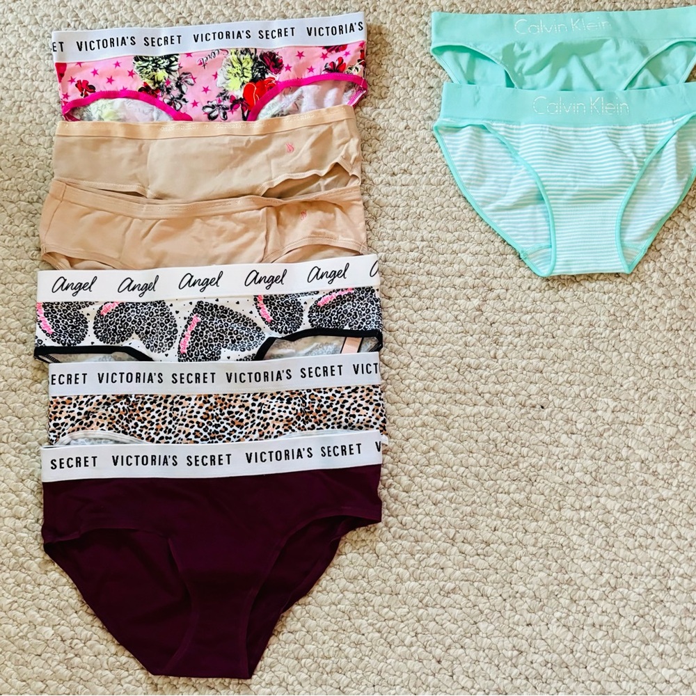 Victoria's Secret Pink and Tan Underwear & pairs 2 Calvin Klein.  Size small